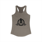 ALL I NEED IS Coffee and a barbell - Women's Ideal Racerback Tank - Dark Logo Front & Back