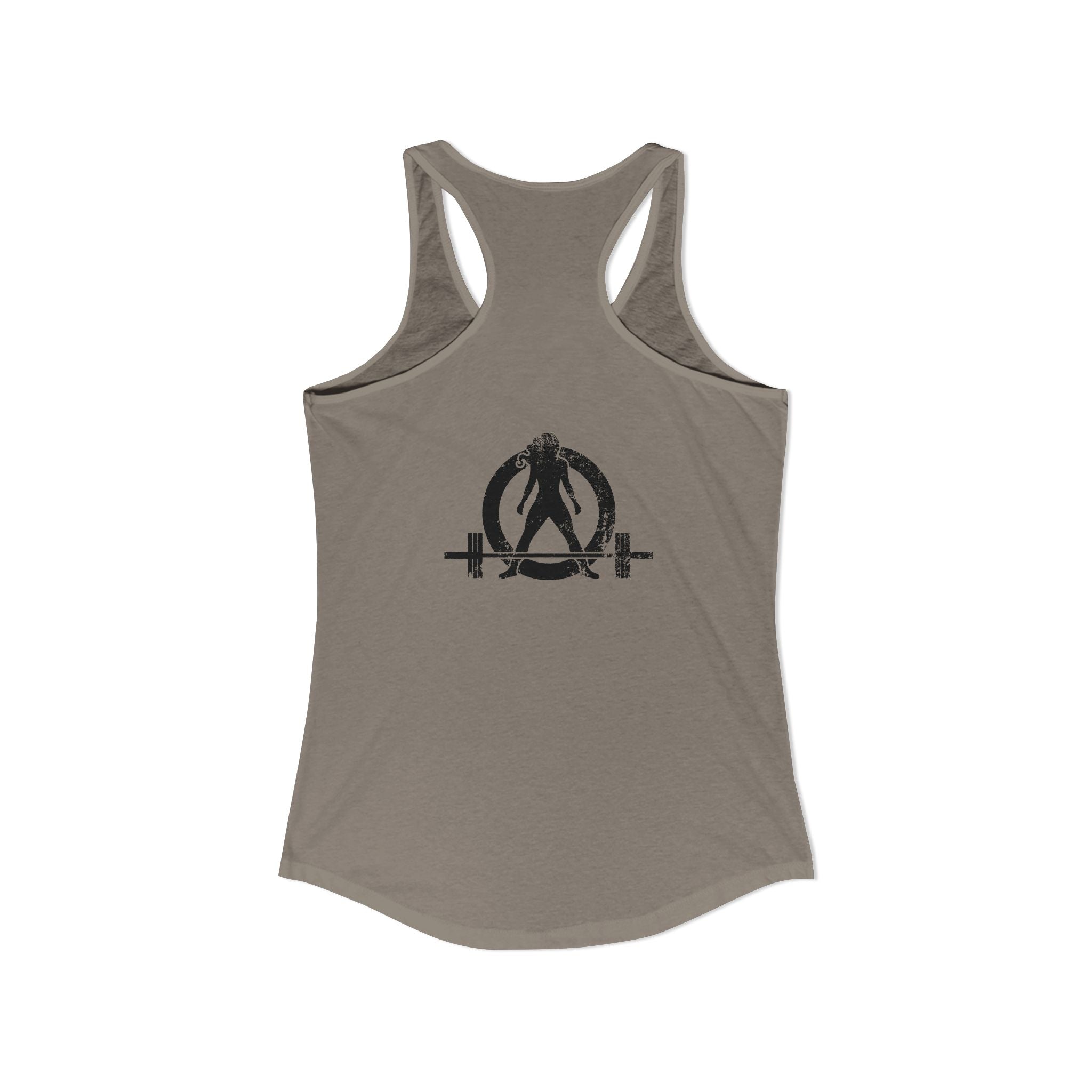 I Could Squat You - Women's Ideal Racerback Tank - Black Front & Back Logo