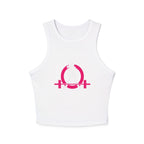 Women's Micro Rib Racer Tank Top - Classic Logo Inverted