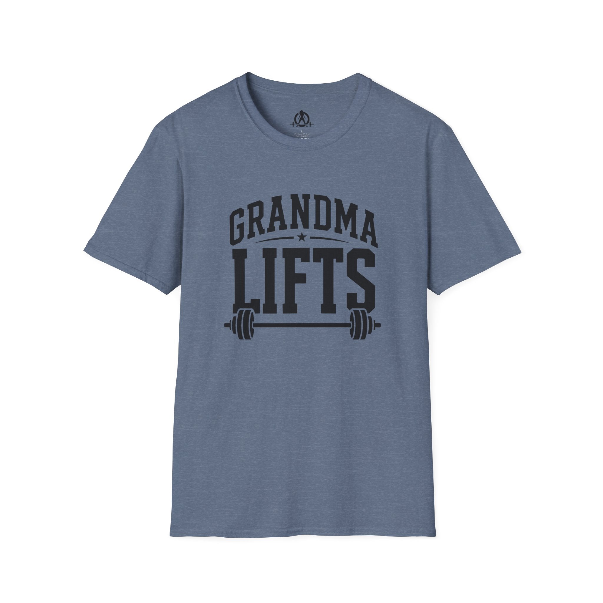 Grandma Lifts -  Unisex Softstyle T-Shirt — Front Black Logo