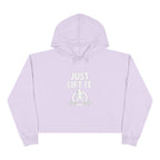 Just Lift It - Empowered Crop Hoodie – White Logo - Plain Back
