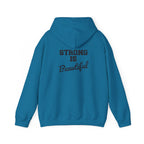 Strong Is Beautiful - Distressed Black Logo - Unisex Heavy Blend Hooded Sweatshirt