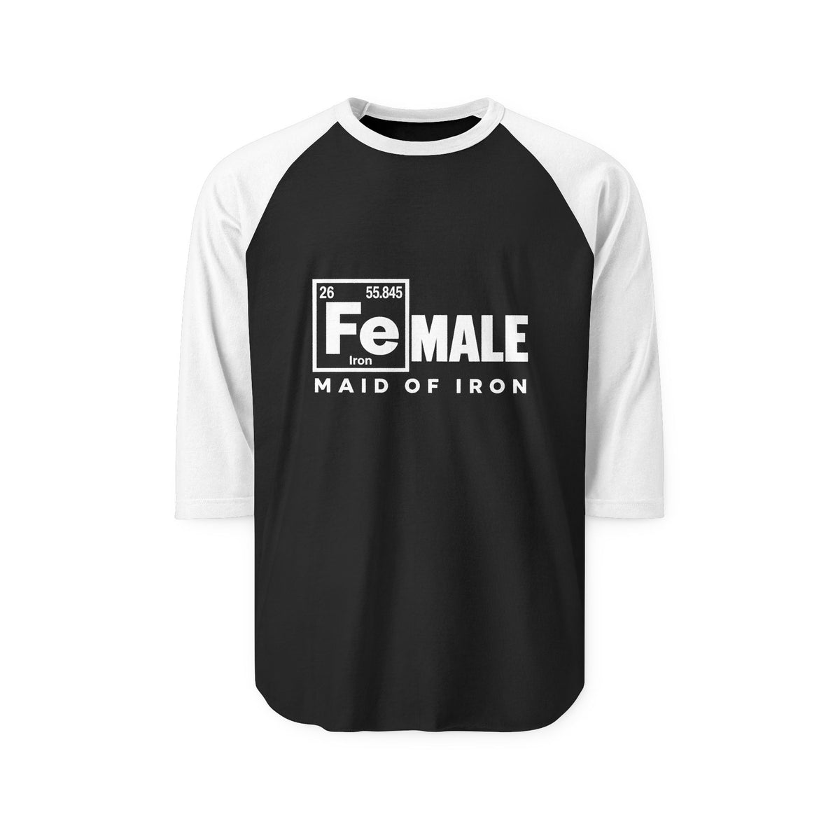Maid of Iron — Unisex ¾ Sleeve Raglan — Front Print