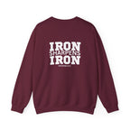 Iron Sharpens Iron - Unisex Heavy Blend™ Crewneck Sweatshirt - Front White Logo - Print on Front & Back