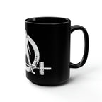 Distressed - Black Mug, 15oz - White Logo