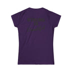 Strong Is Beautiful - Women's Softstyle Tee - Black Distressed Logo Front & Back