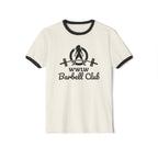 WWLW Barbell Club - Unisex Cotton Ringer T-Shirt - Black Logo Plain Back