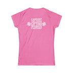 Cardio?  Lift Weights Faster - Women's Softstyle Tee - Print on Front & Back