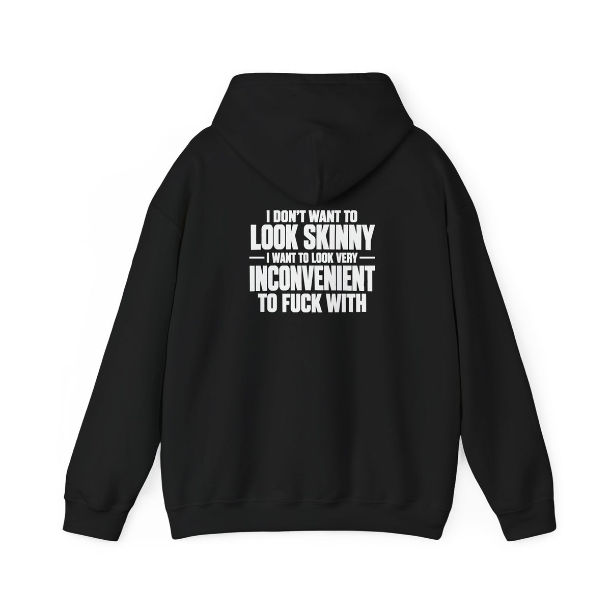 Inconvenient to Fuck With - Black Hoodie - WWLW Front + Slogan Back