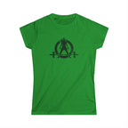 Strong Is Beautiful - Women's Softstyle Tee - Black Distressed Logo Front & Back