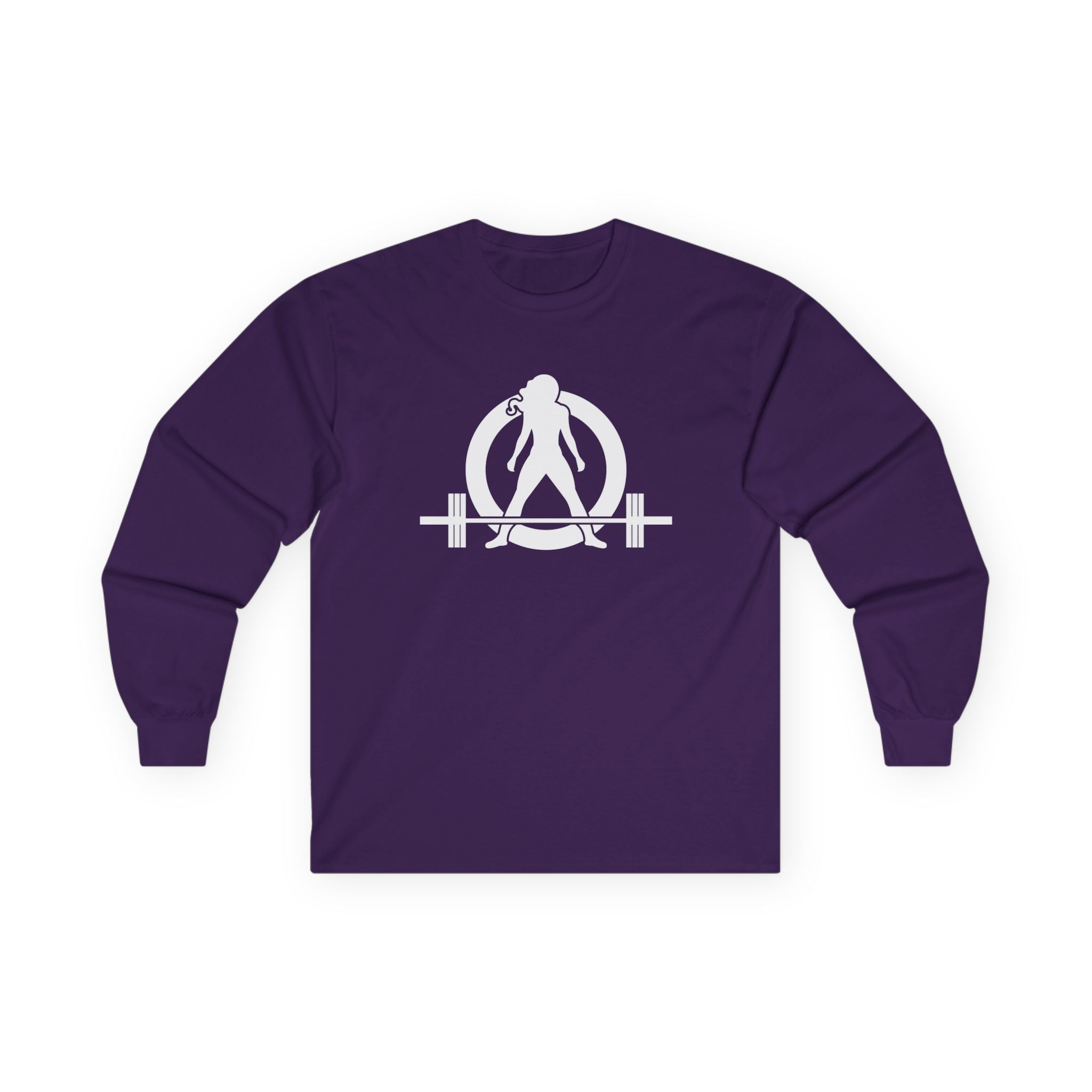 Lift Heavy Run Fast - Ultra Cotton Long Sleeve Tee - White Logo Front & Back