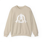 Distressed Logo - Unisex Heavy Blend™ Crewneck Sweatshirt - White Logo