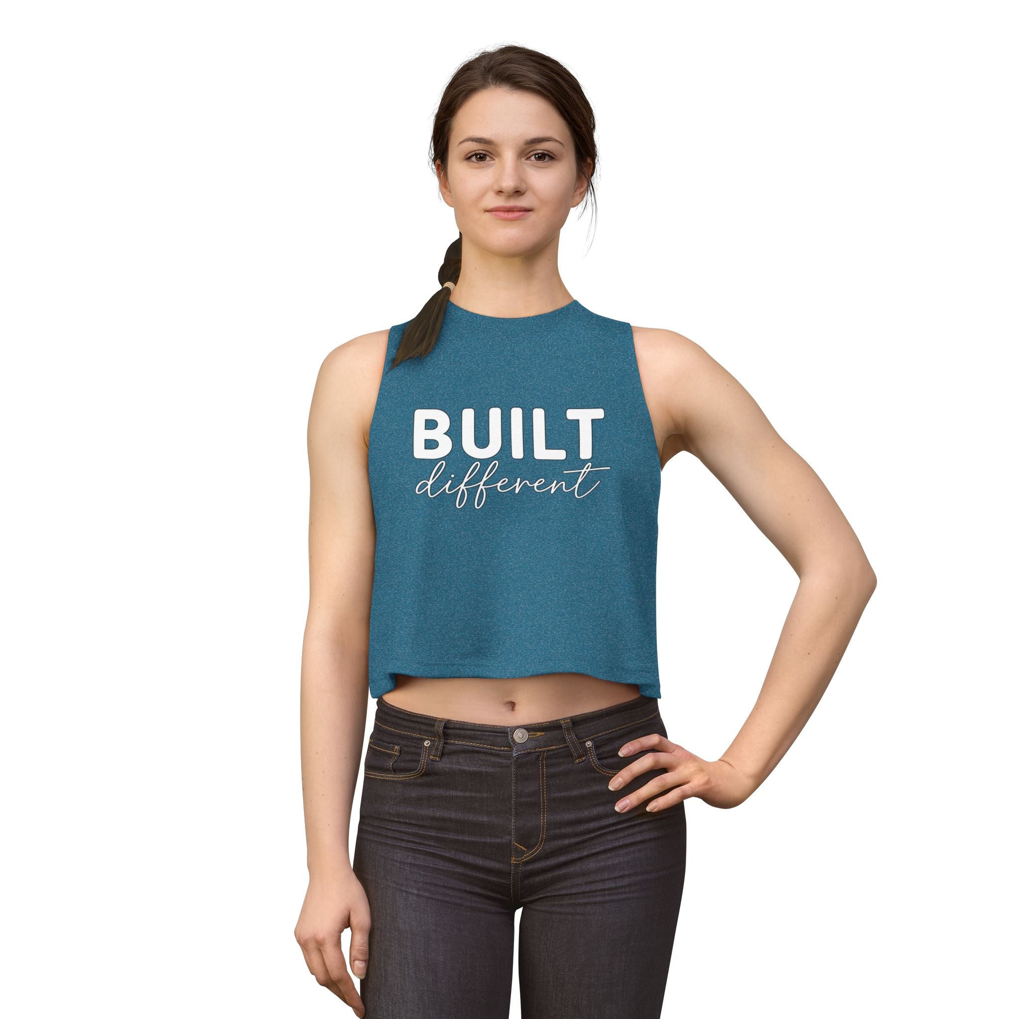 Built Different - Women's Crop Top - White Logo
