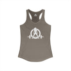 Goal Weight Strong AF - Simple - Women's Ideal Racerback Tank - White Print Front & Back