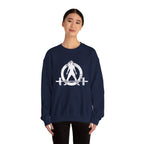 Distressed Logo - Unisex Heavy Blend™ Crewneck Sweatshirt - White Logo