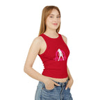 Women's Micro Rib Racer Tank Top - Classic Logo Inverted