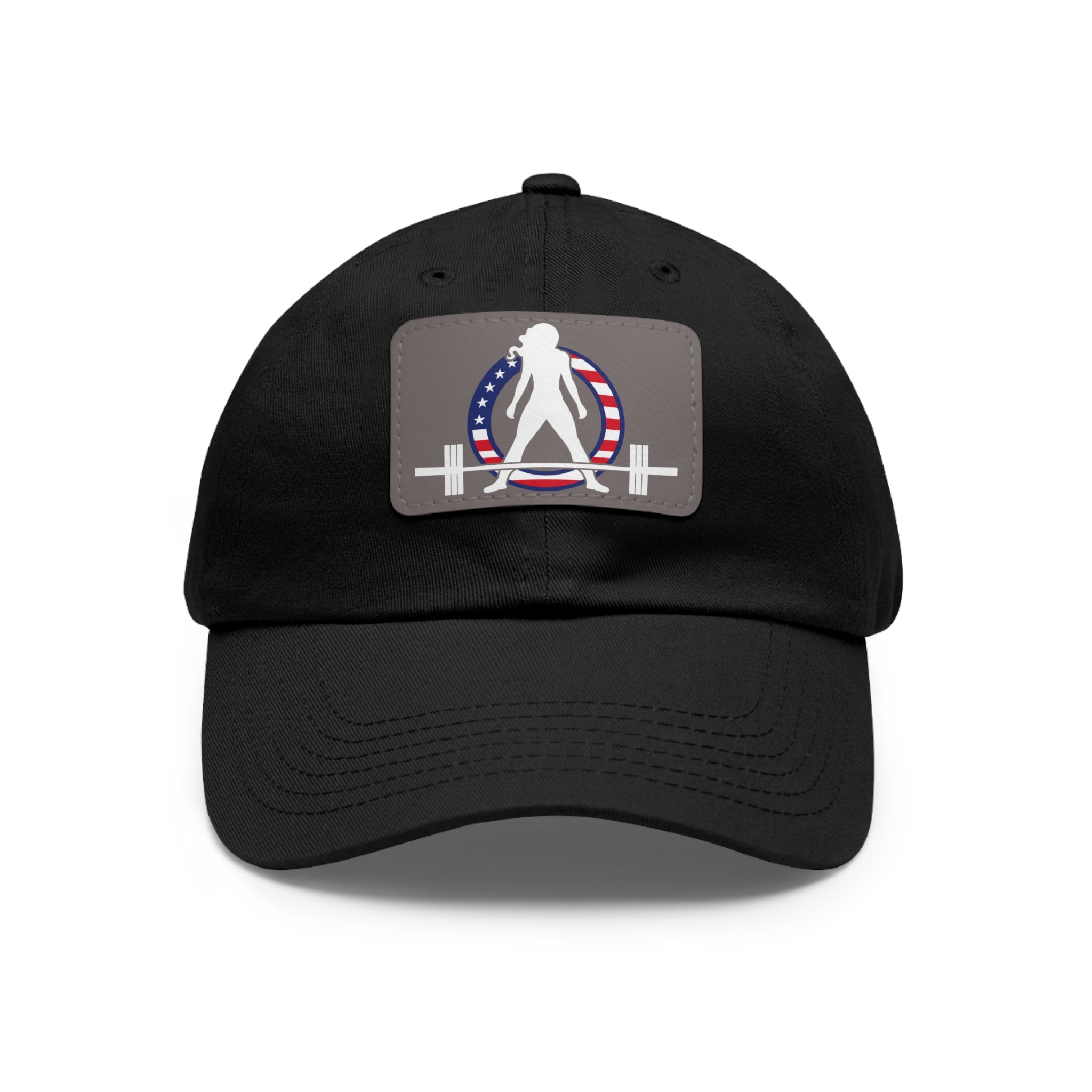 Dad Hat with Leather Patch (Rectangle) - USA Dark Logo
