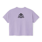 Strong Not Skinny - Women's Boxy Tee - Black Logo Front & Back