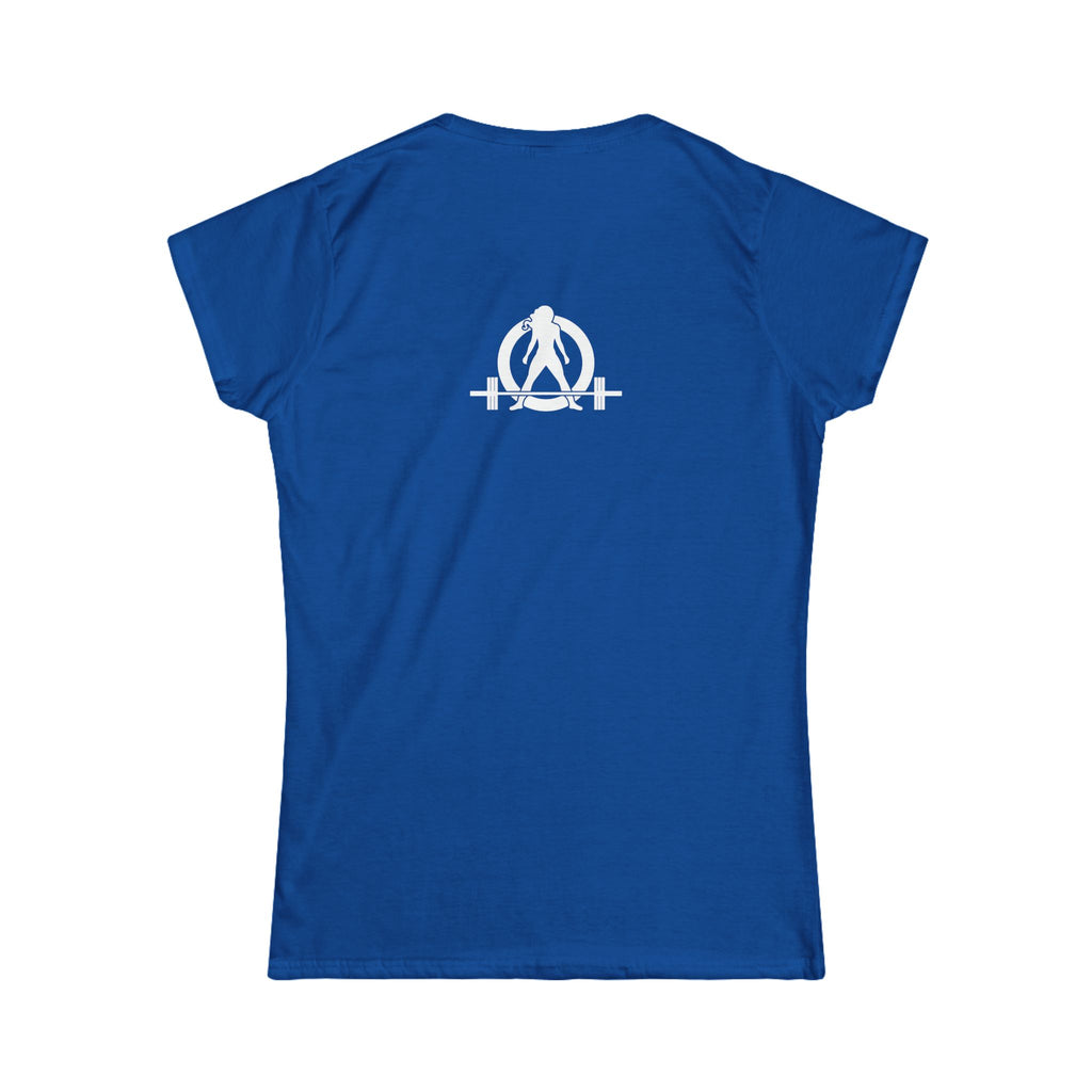 Squat Bench Deadlift Repeat - Women's Softstyle Tee -  Front & Back WWLW Logo