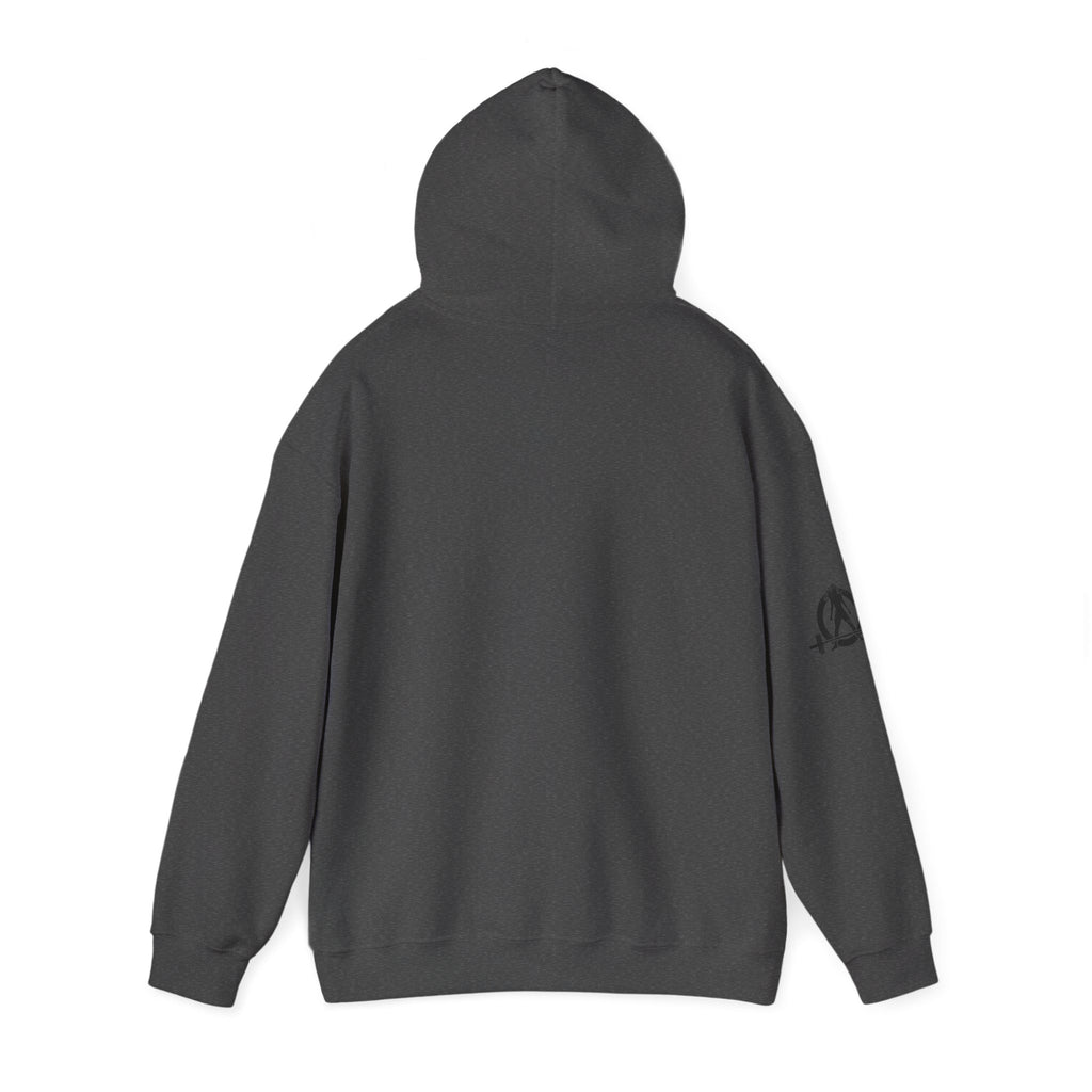 I Could Hip Thrust You - Unisex Heavy Blend Hooded Sweatshirt - Black Distressed Logo on Front & Right Sleeve