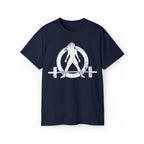Unisex Ultra Cotton Tee - Distressed White Logo - Plain Back