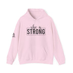 She is Strong - Unisex Heavy Blend Hooded Sweatshirt - Dark Logo