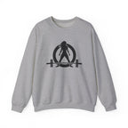 Lift Heavy Run Fast - Unisex Heavy Blend™ Crewneck Sweatshirt - Black Logo Front & Back