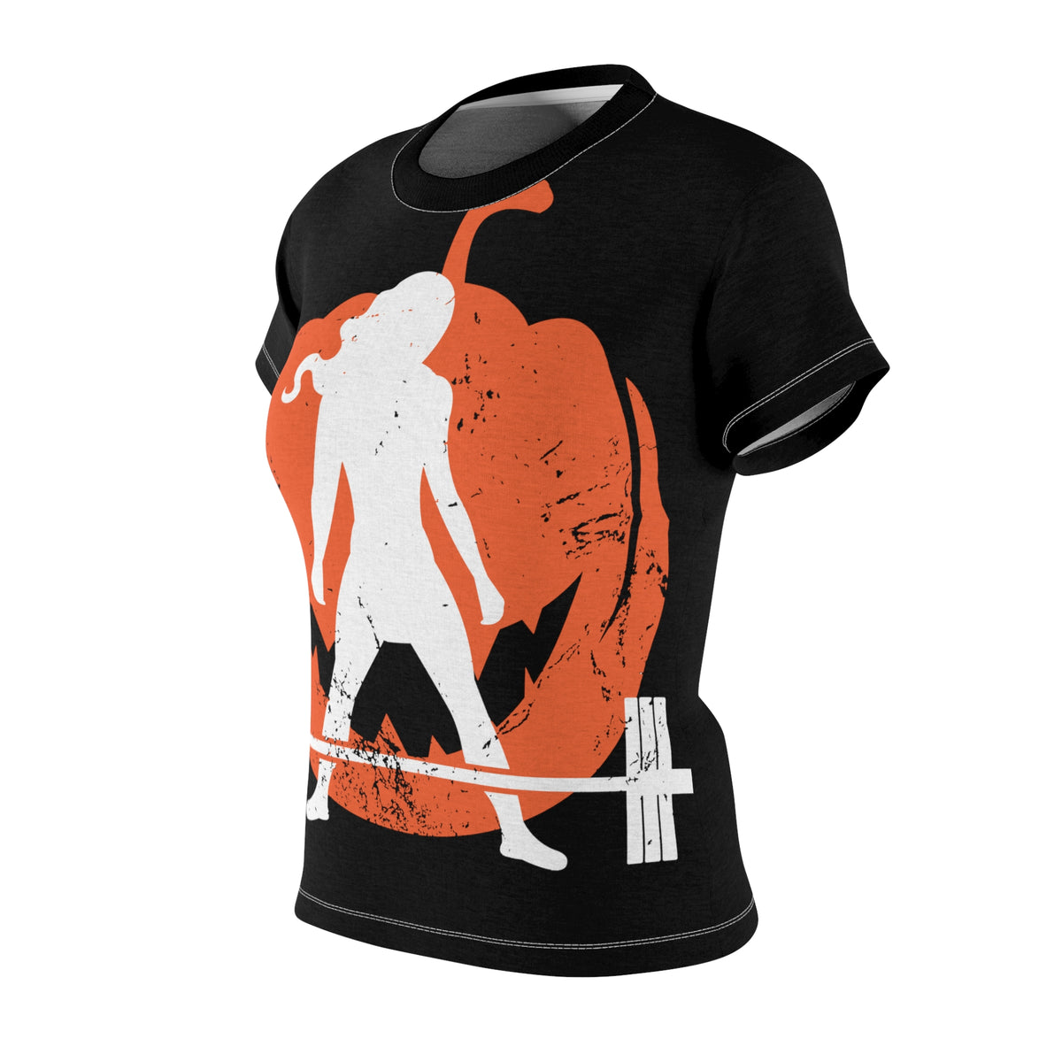 Women's Cut & Sew Tee (AOP) - Halloween Pumpkin - Full Chest