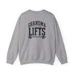Grandma Lifts - Crewneck Sweatshirt — Front & Back Black Logo