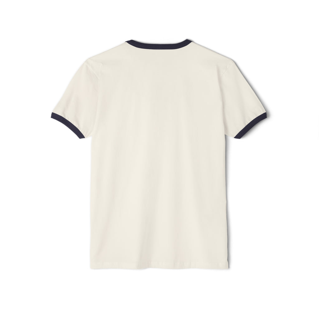 UK Collection - Unisex Cotton Ringer T-Shirt - Front Logo Front Plain Back