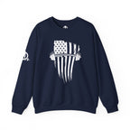 USA Barbell - Unisex Heavy Blend™ Crewneck Sweatshirt - White Logo