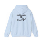 Strong Is Beautiful - Distressed Black Logo - Unisex Heavy Blend Hooded Sweatshirt
