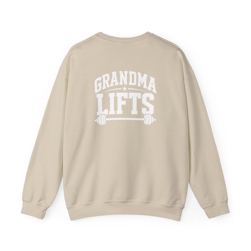Grandma Lifts - Crewneck Sweatshirt — Front & Back White Logo