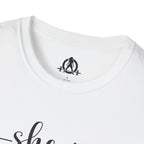 She Is STRONG - Unisex Softstyle T-Shirt - Front Black Print