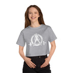 I DON’T WANT TO LOOK SKINNY I WANT TO LOOK LIKE I CAN KICK YOUR ASS – Champion Women's Heritage Cropped T-Shirt – White Distressed Log