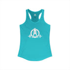 I Could Deadlift You - Women's Ideal Racerback Tank - White Logo - Front & Back Print