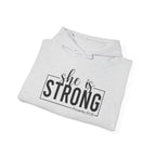 She is Strong - Unisex Heavy Blend Hooded Sweatshirt - Dark Logo