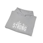 She is STRONG - Unisex Heavy Blend Hooded Sweatshirt - White Logo