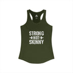 Strong Not Skinny - Women's Ideal Racerback Tank - Front White Logo