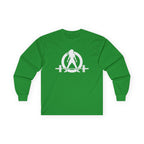 Lift Heavy Run Fast - Ultra Cotton Long Sleeve Tee - White Logo Front & Back