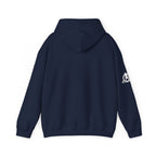 Goal Weight Strong AF - Unisex Heavy Blend Hooded Sweatshirt  - White Logo Front & Right Arm