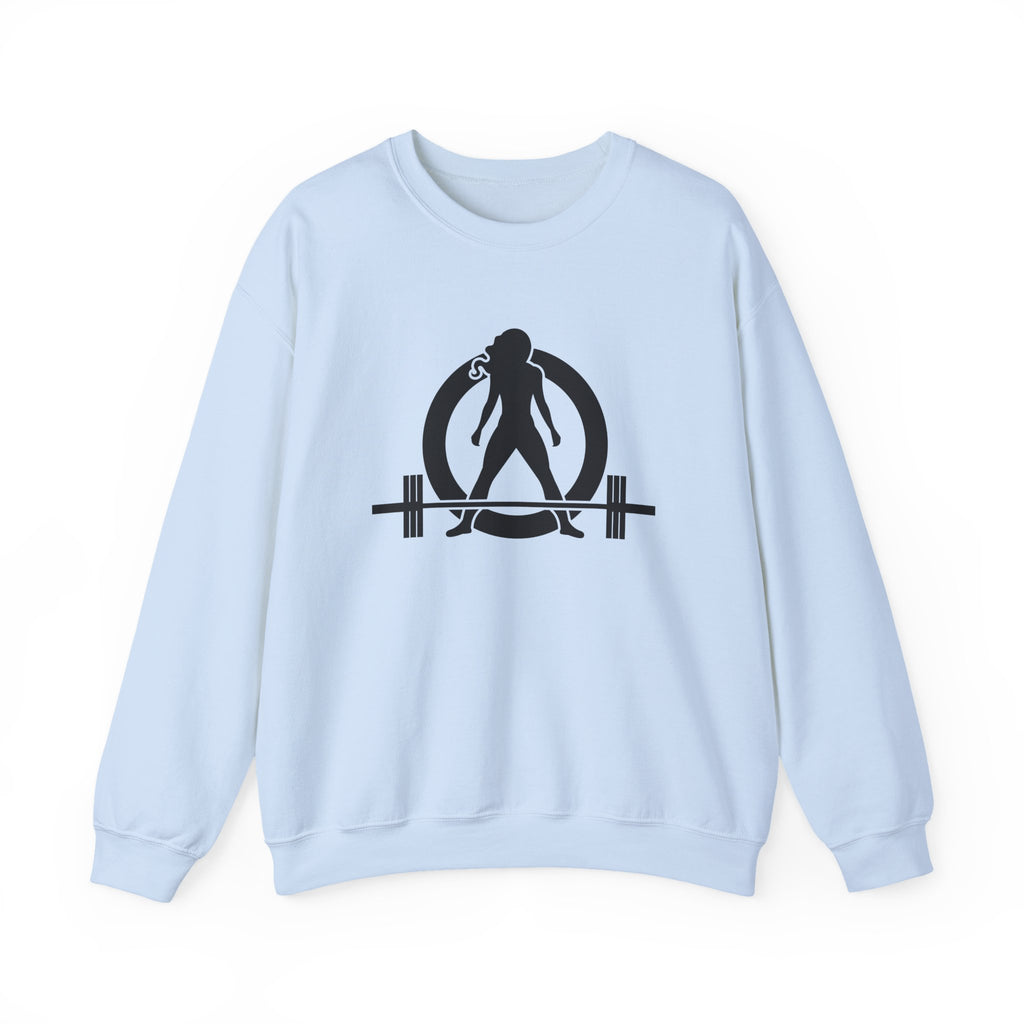 Lift Heavy Run Fast - Unisex Heavy Blend™ Crewneck Sweatshirt - Black Logo Front & Back