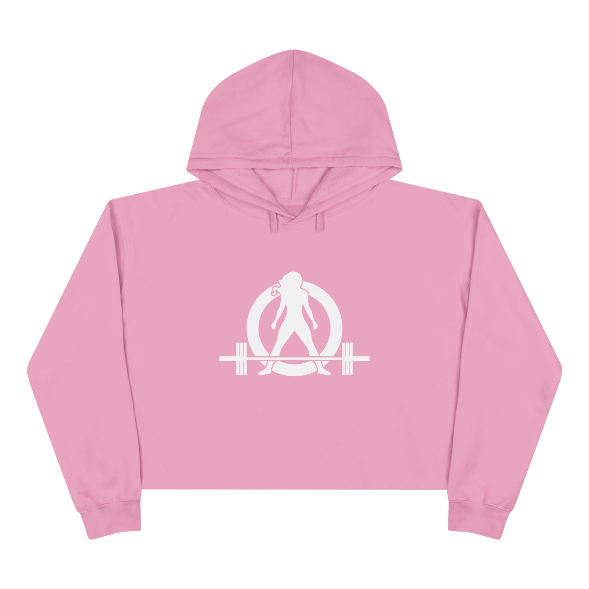 Empowered Crop Hoodie – For Strong Women Who Lift - White Classic WWLW  Logo