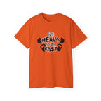 Lift Heavy Swing Fast - Unisex Ultra Cotton Tee - Black Logo Plain Back