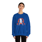Halloween Graveyard - Unisex Heavy Blend™ Crewneck Sweatshirt - White Logo on Front