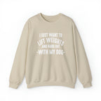 Lift Weights & Hang Out With My Dog - Unisex Heavy Blend™ Crewneck Sweatshirt - Light Logo
