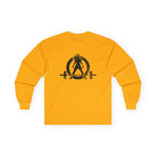 Lift Heavy Run Fast - Ultra Cotton Long Sleeve Tee - Black Logo Front & Back