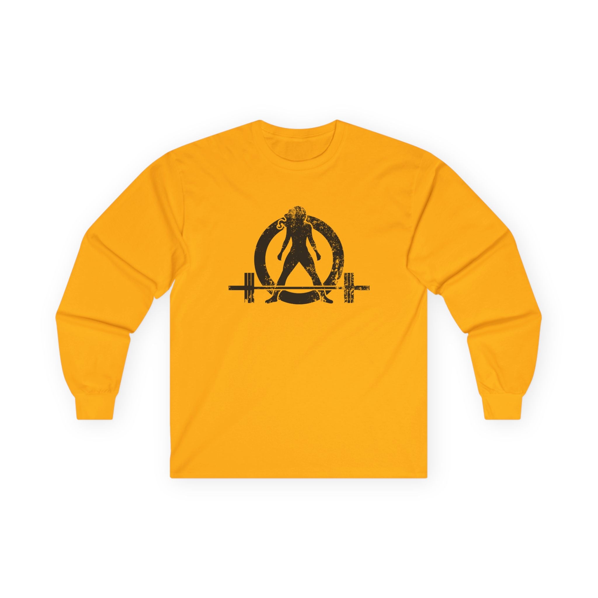 Lift Heavy Run Fast - Ultra Cotton Long Sleeve Tee - Black Logo Front & Back