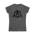Good Girls Tone, Bad Girls Deadlift - Distressed Dark Logo - Women's Softstyle Tee