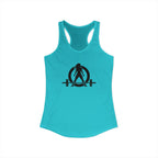 25 + 25 = 70 Women's Ideal Racerback Tank - Black Print Front & Back